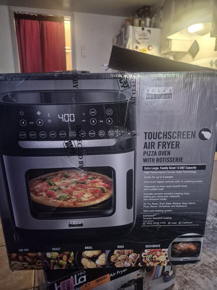 BELLA Pro Series Touchscreen 12.6QT Air Fryer & Pizza Oven with Rotisserie