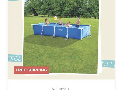 Intex Metal Frame Rectangular Pool Set - 14' 9 1/4" x 7' 2 5/8" x 33" Above Ground Pool