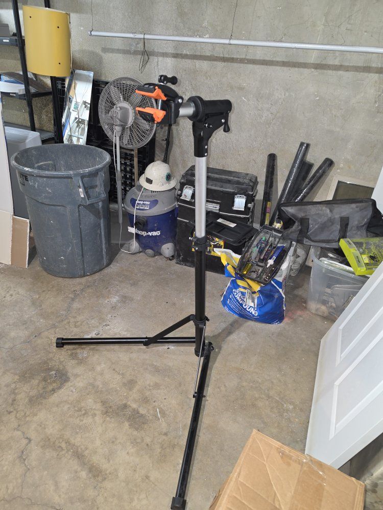 Adjustable Bicycle Repair Stand with Tool Tray - Portable Bike Workstand