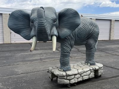 Fiberglass elephant for shop mascot / decor