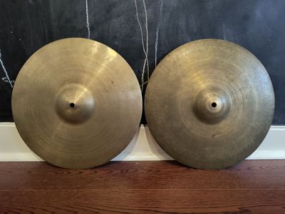 Vintage 1940s A Avedis Zildjian Trans Transition Stamp 13" Hi-hat Cymbals 500g 545g