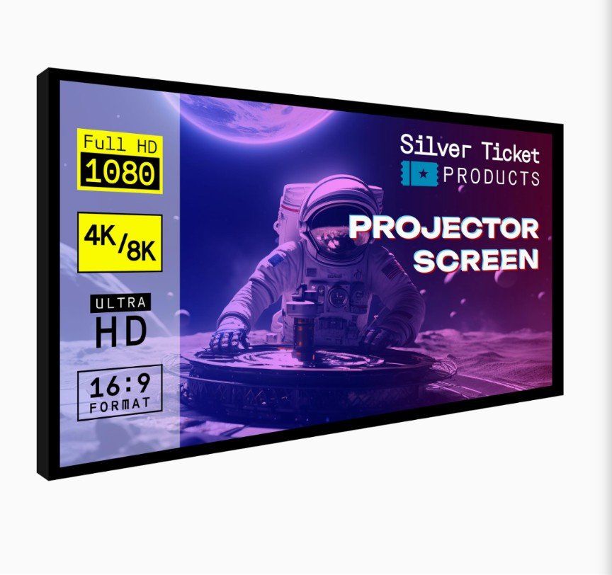 Silver Ticket Products 120" Fixed Frame Home Theater Projector Screen