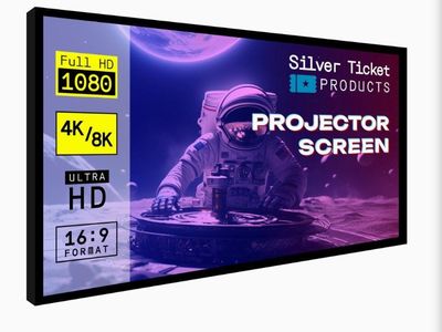 Silver Ticket Products 120" Fixed Frame Home Theater Projector Screen