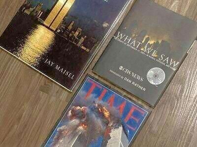 9-11 HARDBACK BOOK DVD & TIME MAGAZINE MEMORABILIA