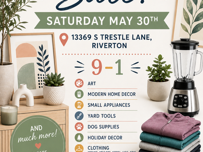Garage Sale- Riverton May 30th