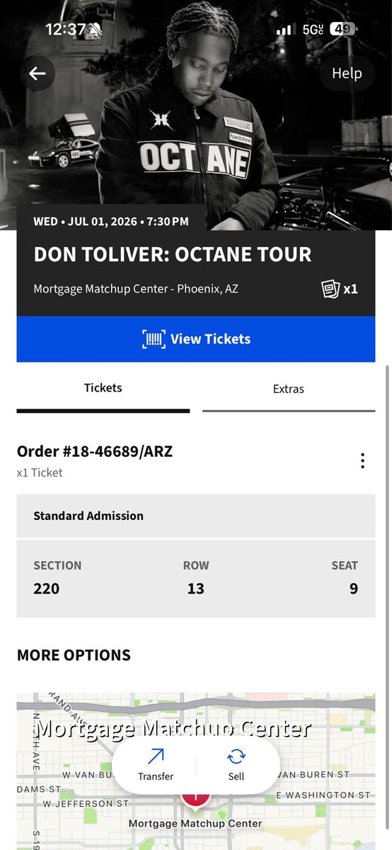 Don toliver ticket