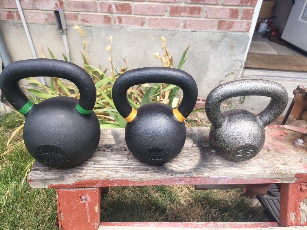 kettlebell set of 25, 35, 53 pounds $145