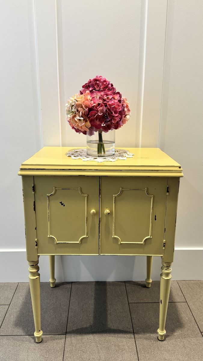 Yellow Vintage Accent Table 