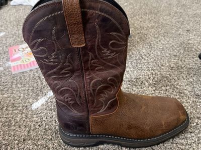 Redhead Ranch Men's Brown Steel Toe Work Boots - Size US 13M, UK 12