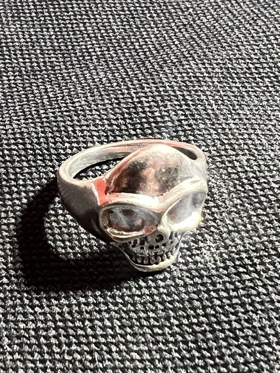 Unique Skull Design Ring - Silver-Tone Statement Piece Size-7.5