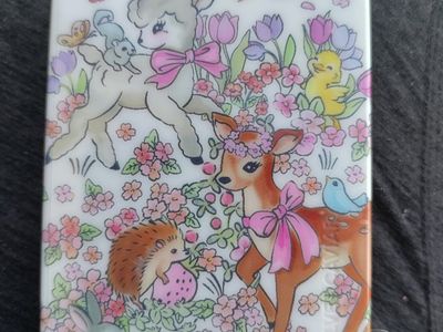 Elvias Wonderland Kawaii Deer Lamb Hedgehog Bunny Spring Floral magnetic wallet.