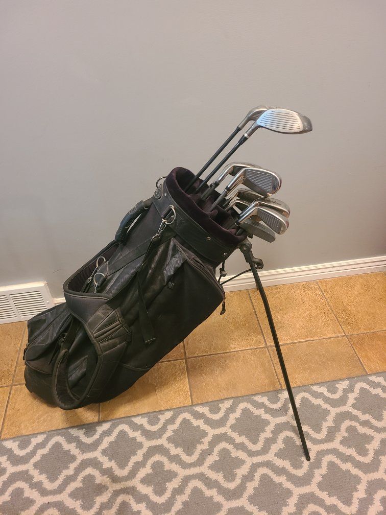 RH Men's Tall golf set with forgiving hybrid irons