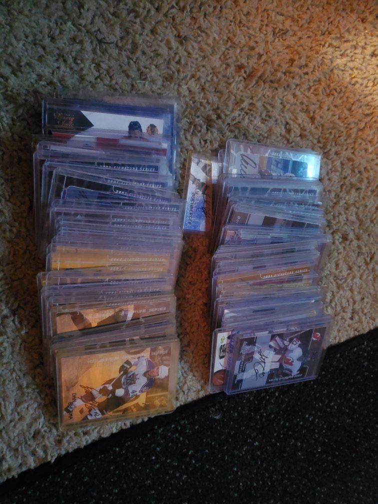 Vintage NHL Autographed Trading Cards Lot - BAP Signature Series Toploaders