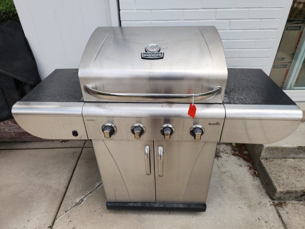 Char-Broil Commercial Series 4-Burner Gas Grill - Stainless Steel w/ Cover