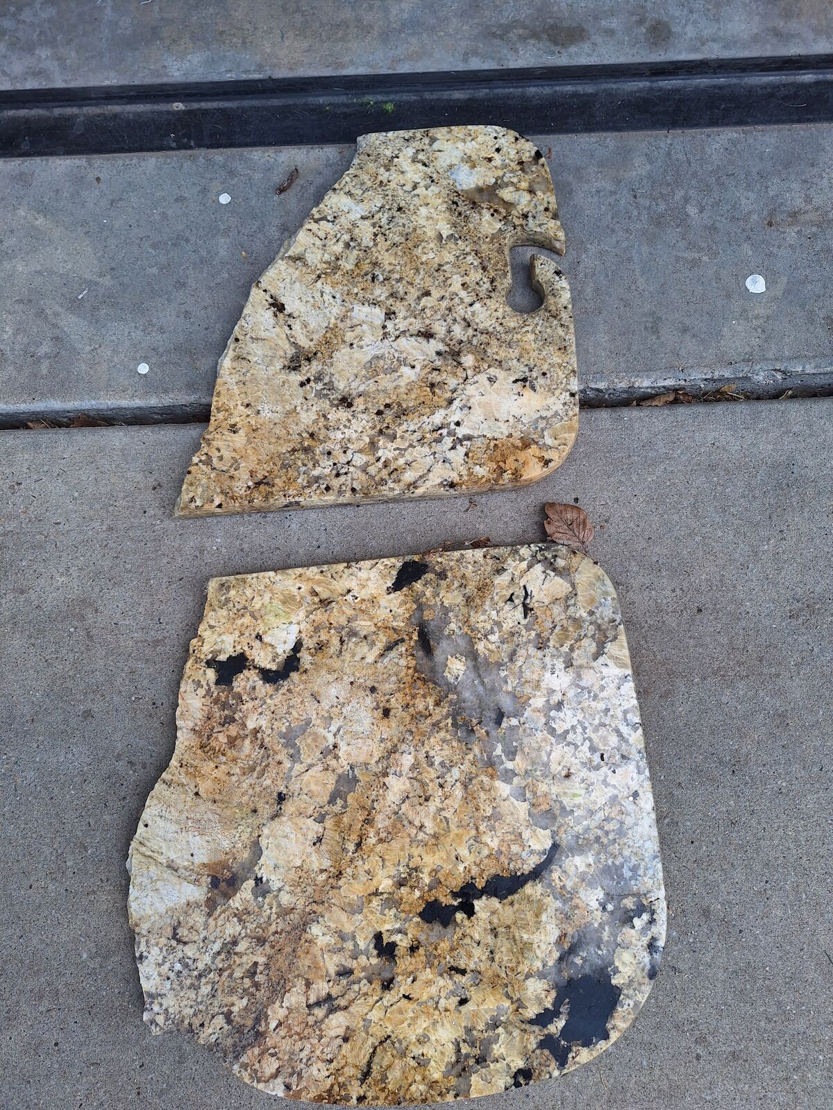 Pieces of marble stone counter or cutting board