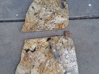 Pieces of marble stone counter or cutting board