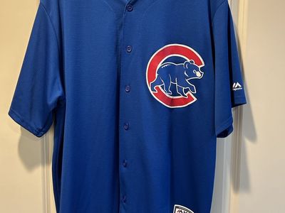 Majestic Chicago Cubs Cool Base Jersey - Men's XL Royal Blue Button-Up MLB Shirt