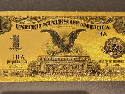 Gold Foil 1899 $1 Silver Certificate Replica Banknote - Black Eagle Design
