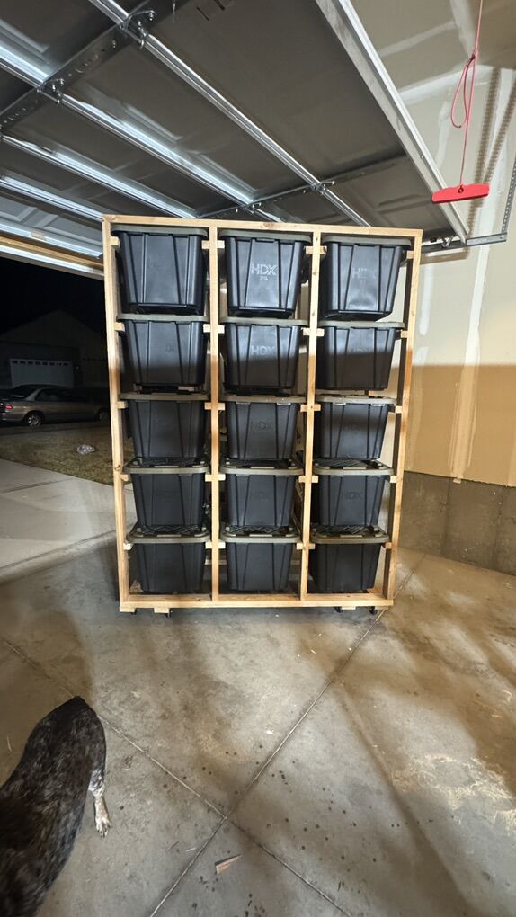 Storage Tote Racks For Plastic Bins (custom)