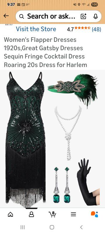 New in Box! Woman's 1920 Flapper Dress Costume XL