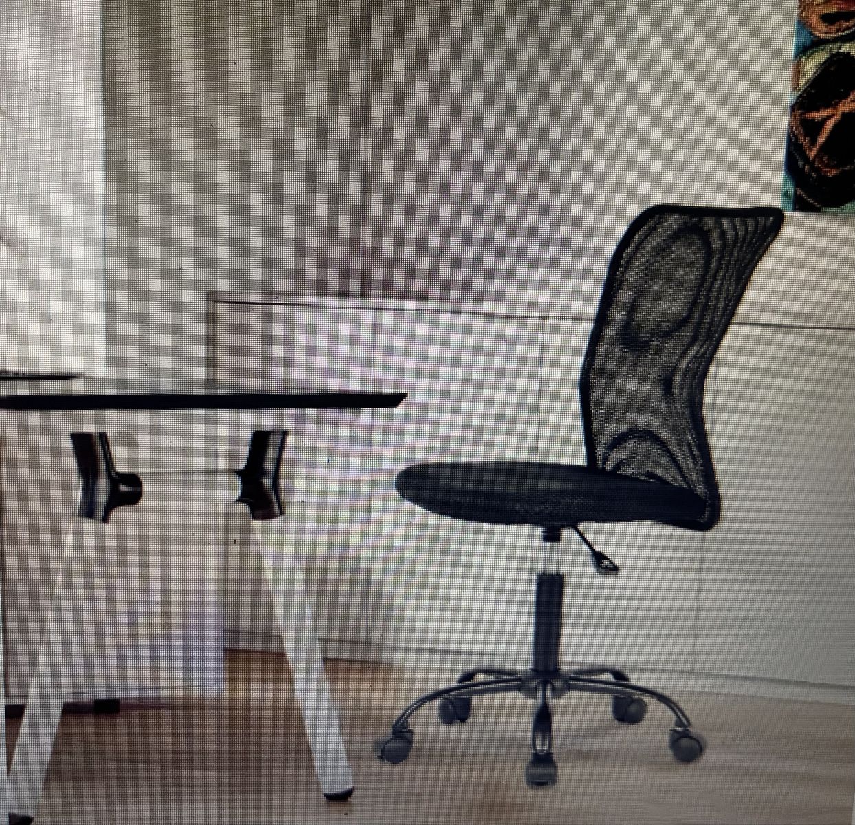 Mesh Armless Modern Rolling Swivel Chair with Lumbar Support