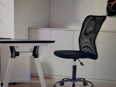 Mesh Armless Modern Rolling Swivel Chair with Lumbar Support