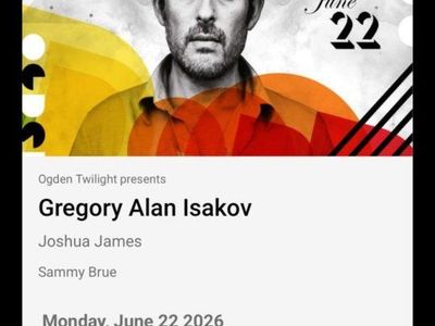 Gregory Alan Isakov Concert Ticket - June 22, 2026 at Ogden Amphitheater