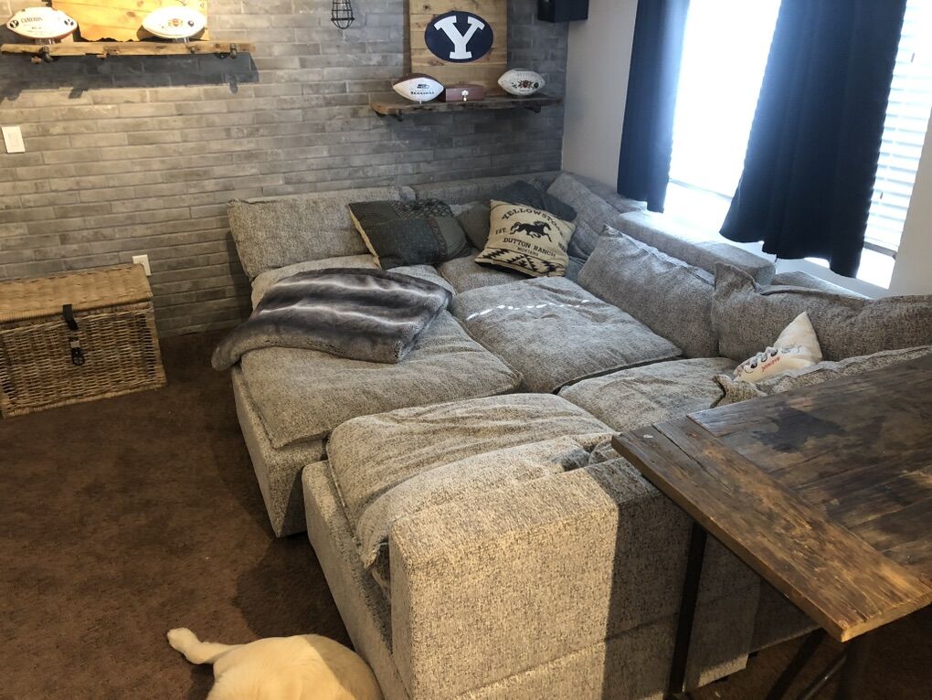 Spacious gray Modular Sectional Couch