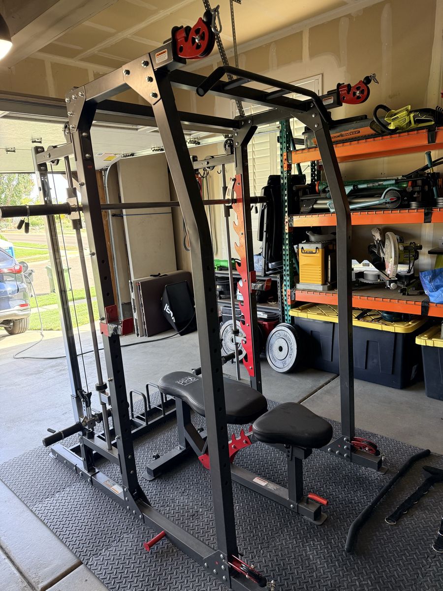 Marcy Pro Smith Machine Cage System with Weight Bench (SM-4903)