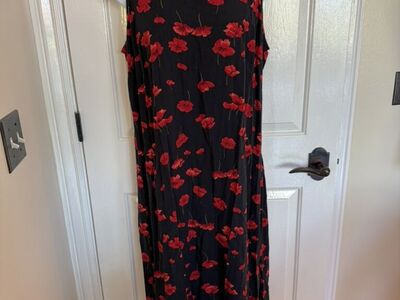 R & K Originals Red Poppy Dress Plus Size 22W