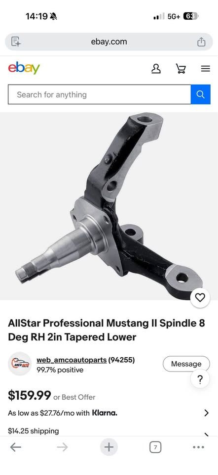 Mustang II spindle