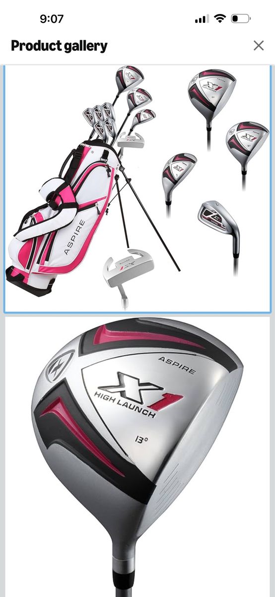 New Aspire X1 Women's Full Golf Club Set with Stand Bag - Pink/White