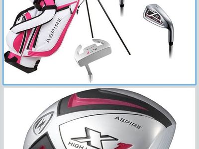 New Aspire X1 Women's Full Golf Club Set with Stand Bag - Pink/White