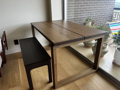 IKEA MÖRBYLÅNGA Oak Dining Room Table (55") with Bench