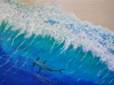 Hammerhead Shark near beach - Towel & Pillow