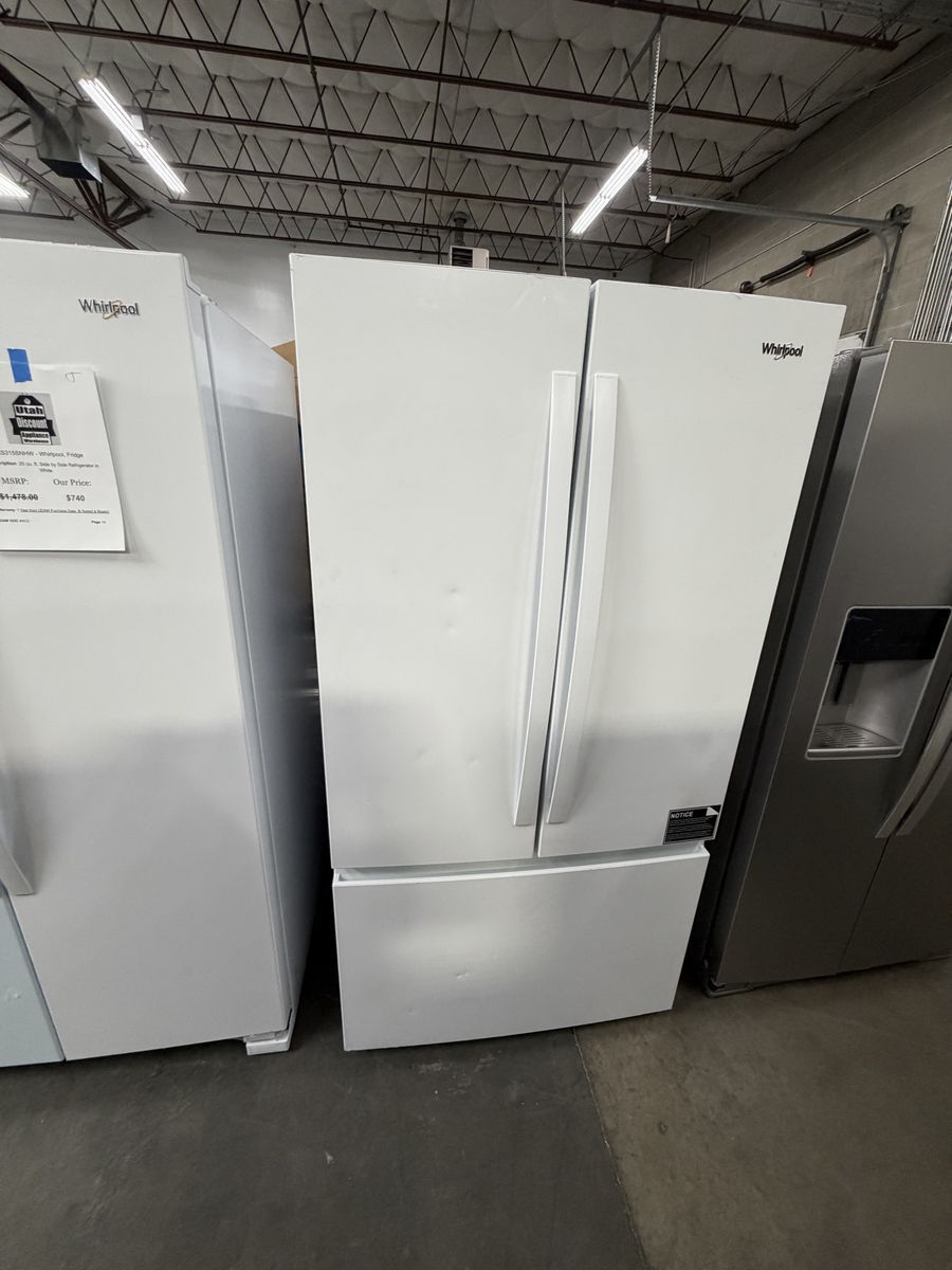 NEW WHIRLPOOL 31 C FT WHITE FRENCH DOOR FRIDGE