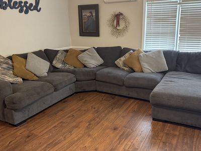 Plush fabric sectional