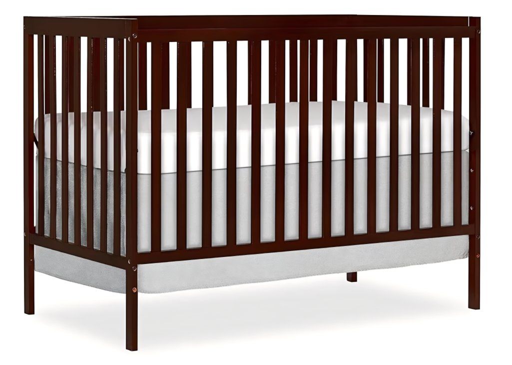Dream On Me Synergy 5-in-1 Convertible Full-Size Baby Crib with Toddler, Day & Full Bed Conversion in Espresso, GreenGuard Gold