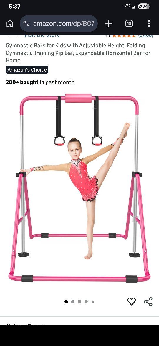 pink gymnastic bar for kids