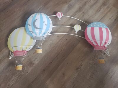 Vintage c Jere Hot Air Balloon Metal Wall Art Sculpture 1997