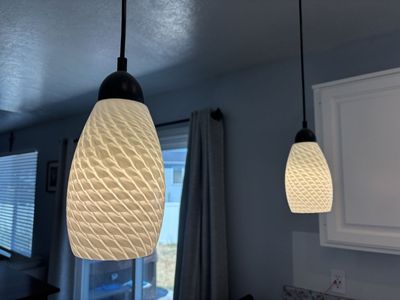 Modern Textured White Glass Pendant Lights Pair - Black Hardware