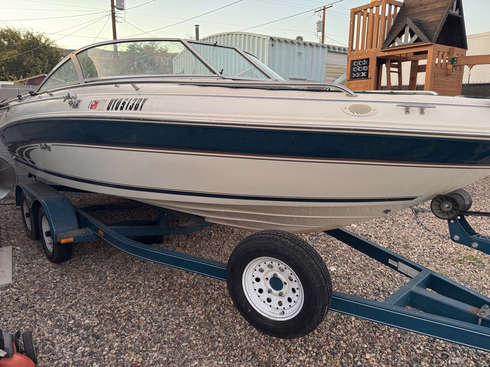 V8 boat and trailer