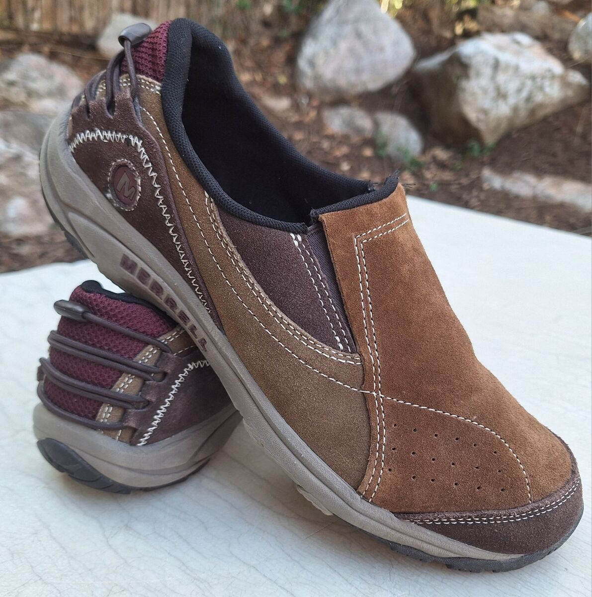 Nice Womens Dark Earth Merrell Slip Ons Sz-10