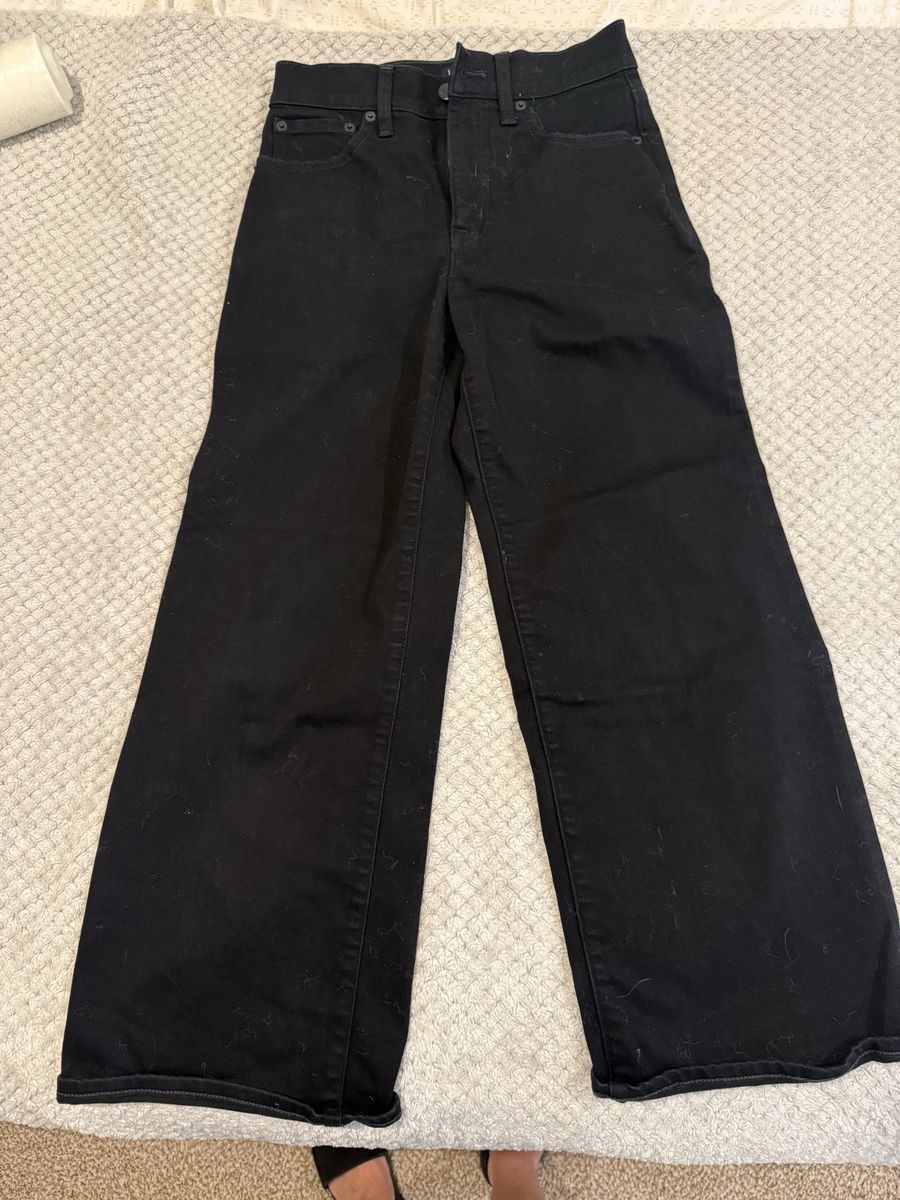J.Crew Black Wide-Leg Crop Pants Size 24