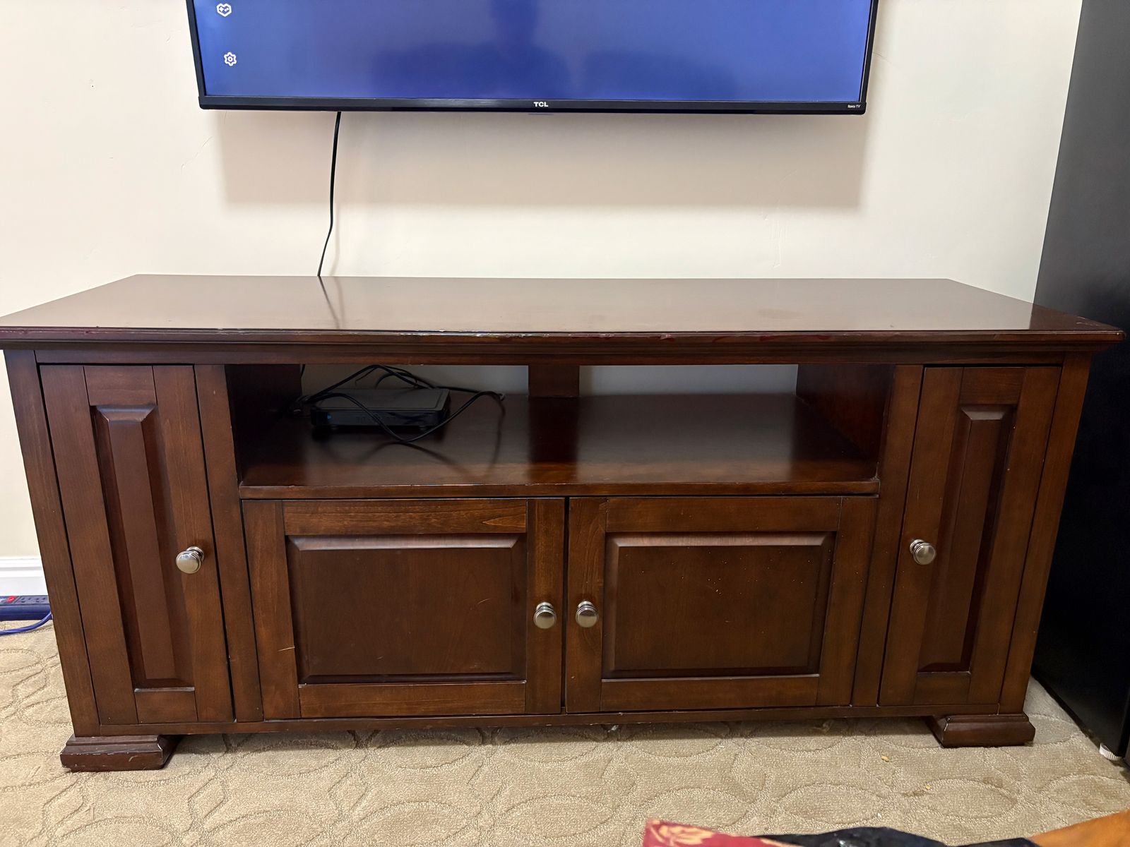 Solid wood TV stand