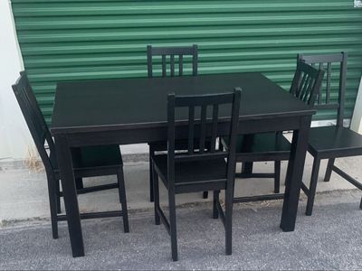 Like New IKEA LANEBERG Extendable Dining Set + 5 STEFAN Chairs
