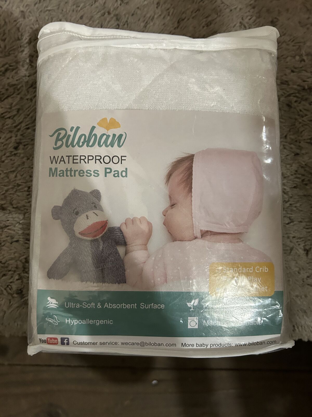 Biloban Crib Waterproof Mattress Pad For Bassinet