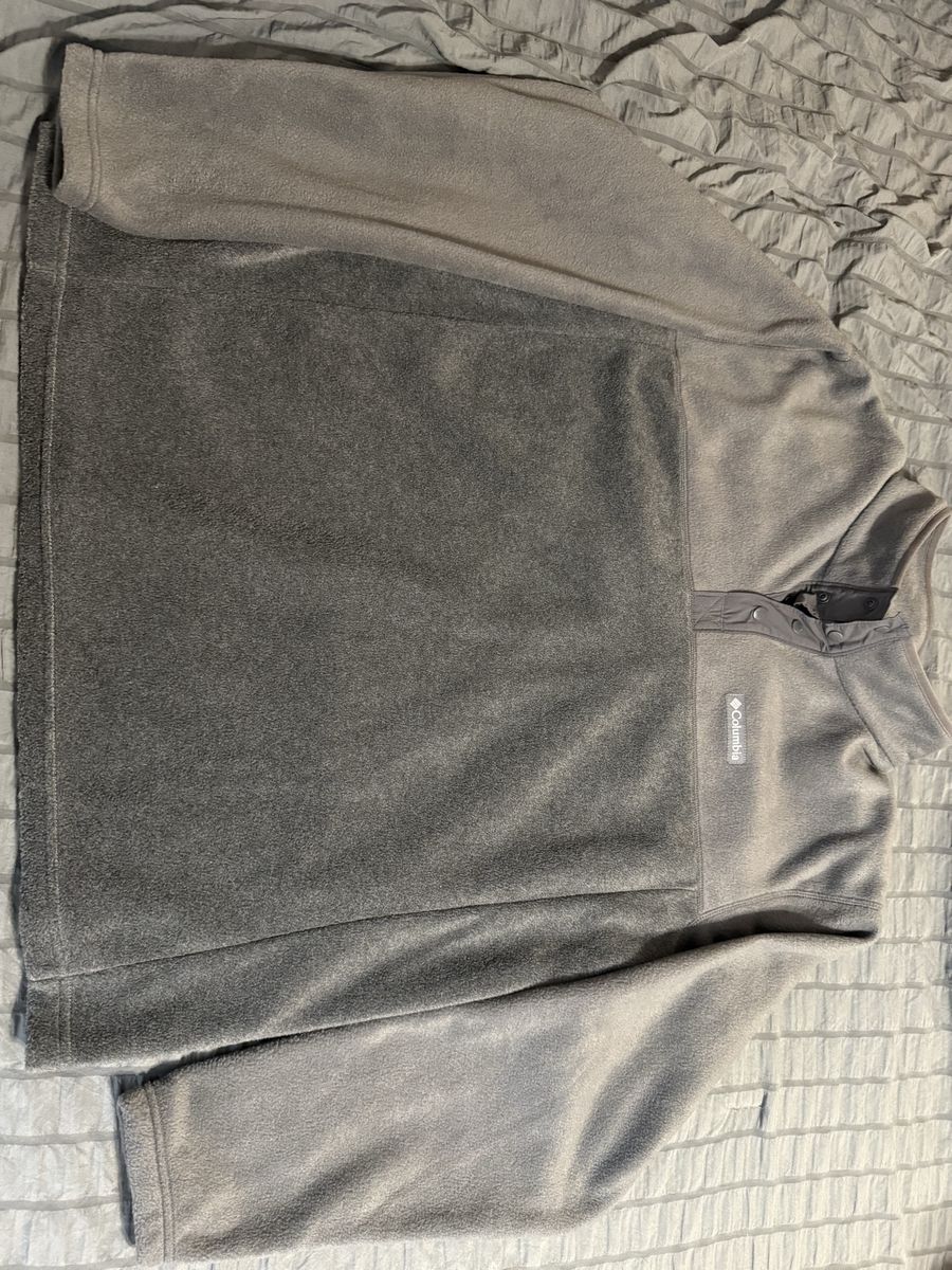 Columbia Sportswear Company Men's Gray Fleece Snap-Up Pullover Jacket Size XXL