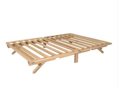 Fold Platform Bed - Queen Bed Frame - Unfinished Wood Bed Frame - Foldable Bed Queen