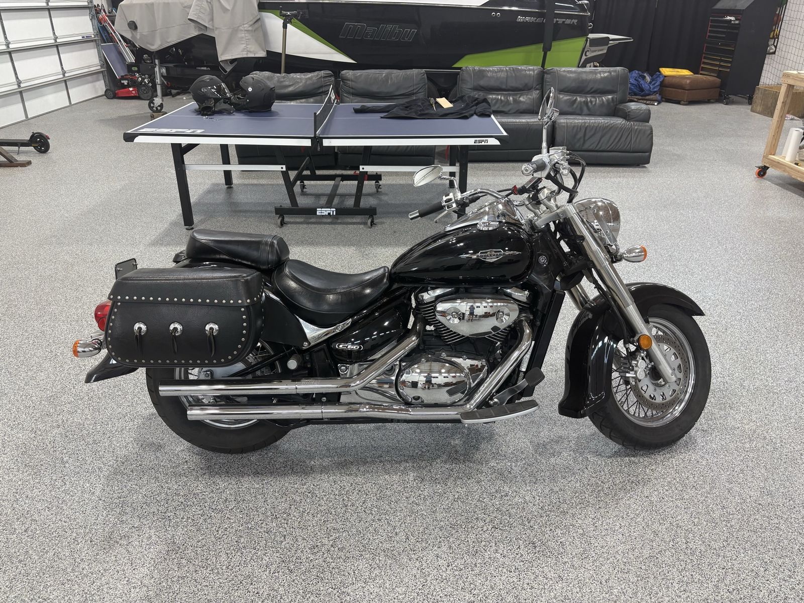 Suzuki Boulevard C50 Black Cruiser Motorcycle with Saddlebags